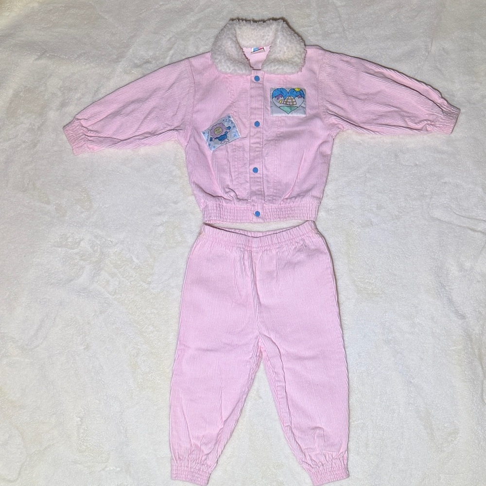 1980’s Corduroy Kids Matching Set with Sherpa Collar